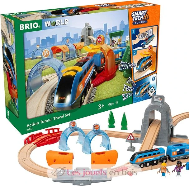 Smart Tech Sound Action Tunnel Reisezug-Set - Brio 1 Smart Tech Sound Action Tunnel Reisezug-Set - Brio