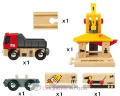Lastenverladekran - Brio 9 Lastenverladekran - Brio -Brio Verkaufsgeschäft brio world 33280 grue de chargement de marchandises accessoire pour circuit de train en bois action de jeu sans pile jouet portique conteneur detail