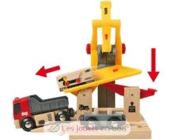 Lastenverladekran - Brio 7 Lastenverladekran - Brio -Brio Verkaufsgeschäft brio world 33280 grue de chargement de marchandises accessoire pour circuit de train en bois action de jeu sans pile jouet portique conteneur interact