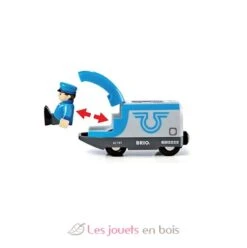 Blauer Reisezug (Batterielok) - Brio -Brio Verkaufsgeschäft brio world 33506 train de voyageurs a pile train electrique bidirectionnel conducteur inclus pour circuit de train en bois jouets enfants interactif m