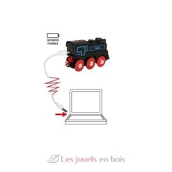 Schwarze Akku-Lok Mit Mini-USB - Brio -Brio Verkaufsgeschäft brio world 33599 locomotive rechargeable train electrique et lumineux avec cable usb pour circuit de train en bois jouets enfant