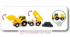Karton Mit 3 Baumaschinen - Brio -Brio Verkaufsgeschäft brio world 33658 coffret de 3 engins de chantier pour circuit de train en bois camion benne rouleau compresseur chargeuse jouets