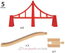 Hängebrücke - Brio 9 Hängebrücke - Brio -Brio Verkaufsgeschäft brio world 33683 double pont suspendu accessoire pour circuit de train en bois pour agrandir son circuit jouets enfants interactif