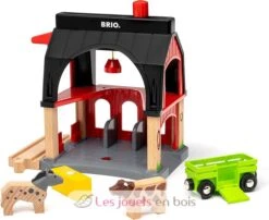 Brio Roter Tierstall 9 Brio Roter Tierstall -Brio Verkaufsgeschäft brio world grange des animaux accessoire pour circuit de train en bois action de jeu sans pile avec aimant 36012 jeu jouet 1