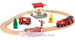 Bahn Feuerwehr Set - Brio 12 Bahn Feuerwehr Set - Brio -Brio Verkaufsgeschäft circuit pompier lutte contre feu circuit de train en bois ambiance pompiers complet enfant